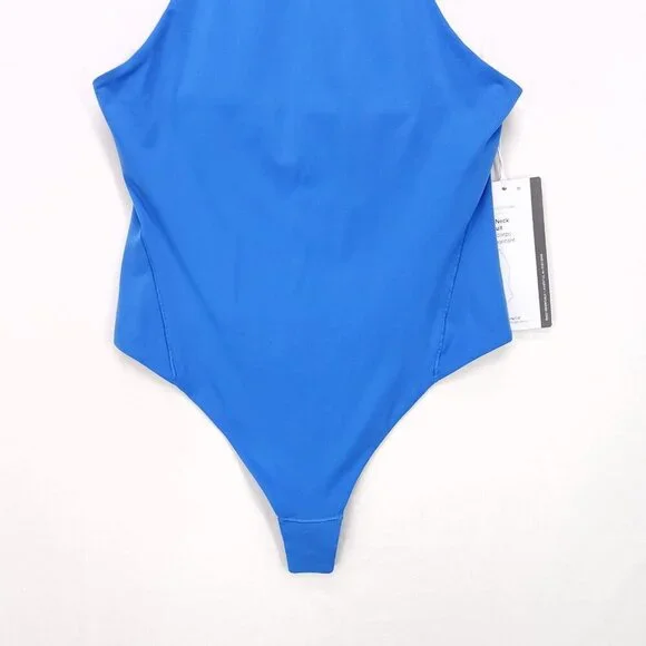 Lululemon Wundermost Ultra Soft Nulu Mock Neck Bodysuit Medium Sleeveless Blue - Picture 6 of 15